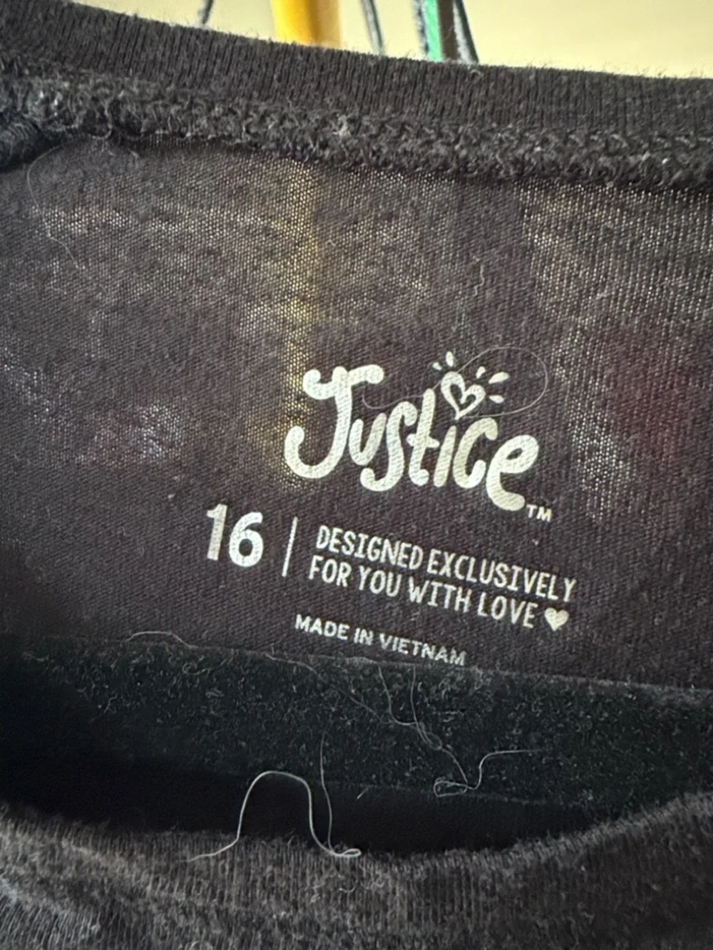 justice Girls Black Emoji Long Sleeve Tee size 16